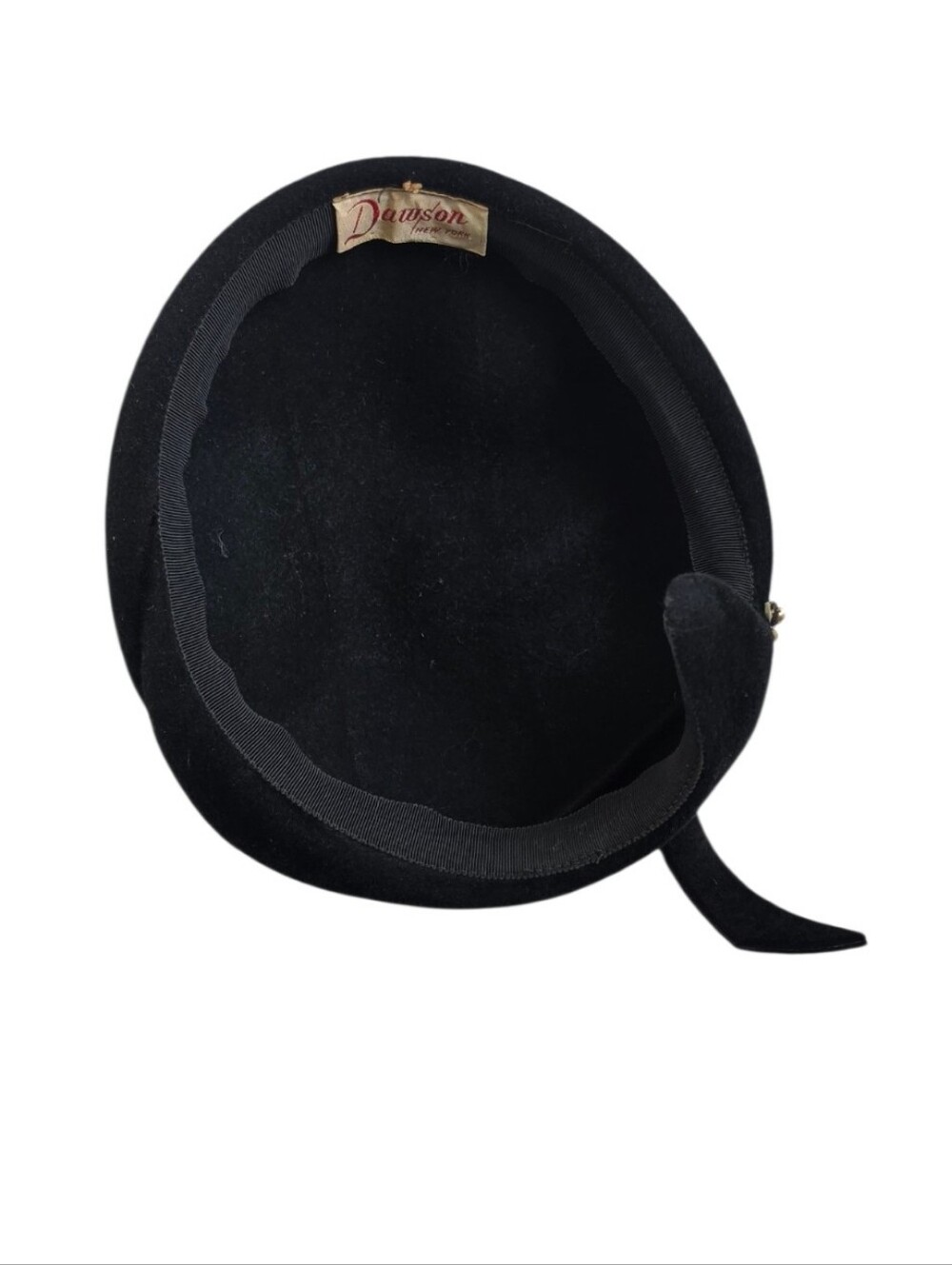 Vintage Dawson New York Black Felt Sculptural Hat Beaded Insect Embellishment - Picture 10 of 13